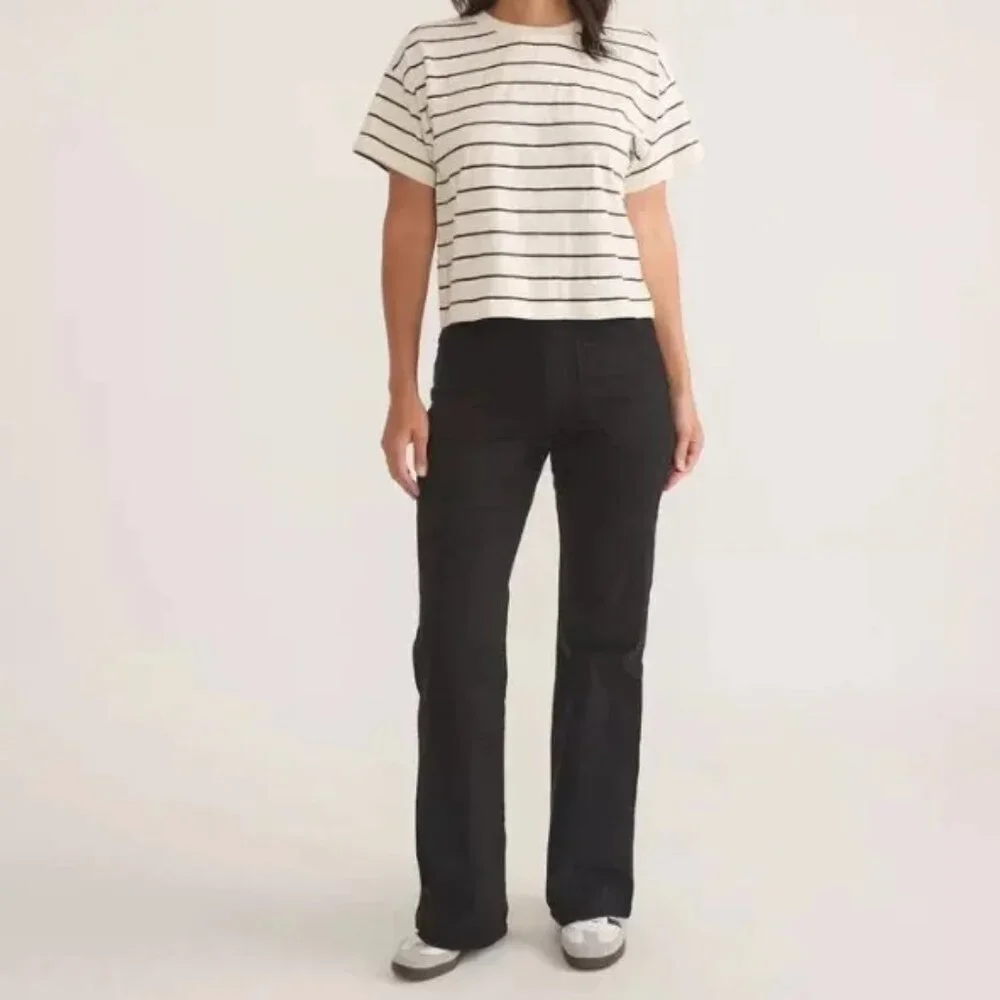 MARINE LAYER Black Bridget Flare Pants Size 0 NEW
